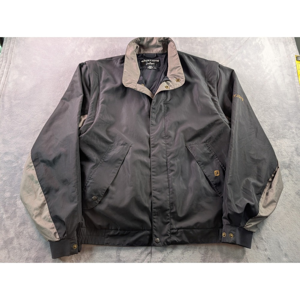 FootJoy DryJoys Mens Large Black Gray Convertible Golf Jacket Vest Full Zip